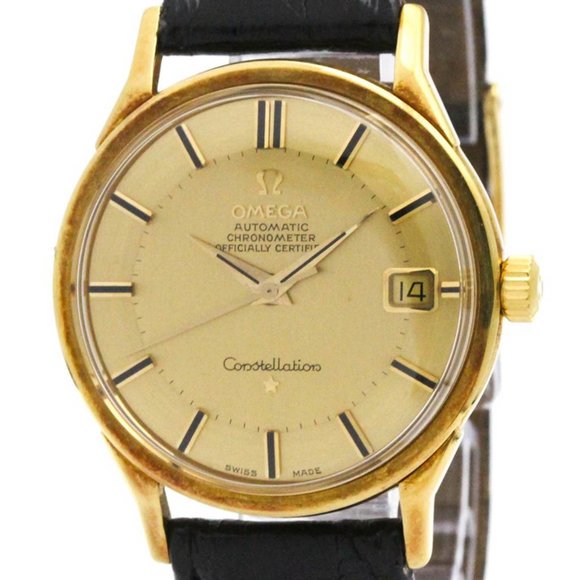 OMEGA Constellation Pie Pan Dial Cal 561 18K Gold Watch 14902 Vintage